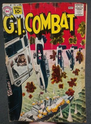 G.  I.  Combat 87 Russ Heath Cover 1961 Dc Comic 1st Appearance Haunted Tank Look