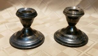 Set Of 2 Vintage Sterling By Fina Weighted Candle Holders