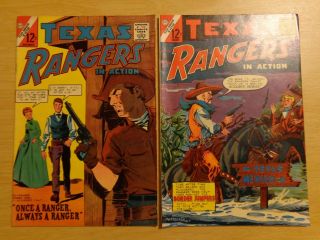 (2) Texas Rangers In Action Charlton Comic Books 47 51 Silver Age.  12 Covers