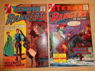 (2) Texas Rangers in Action Charlton Comic Books 47 51 Silver Age.  12 covers 7