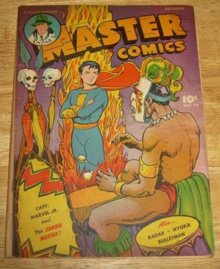 Master Comics 75 Fawcett Captain Marvel Jr.  Classic Cover Zombies Voodoo Whiz