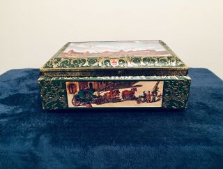 Vintage E Otto Schmidt Nurnburg W.  Germany Metal Cookie Tin Collectible Box 5