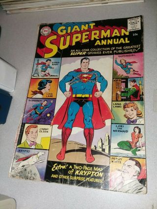 Giant Superman Annual 1 Dc Comics 1st Silver Age 1960 Supergirl Giant Size Rare