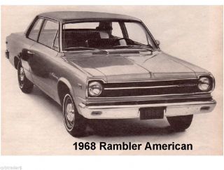 1968 Rambler American Auto Refrigerator / Tool Box Magnet Gift Card Insert