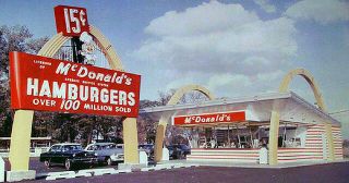 Vintage Mcdonald Hamburger Restaurant Image Refrigerator / Tool Box Magnet