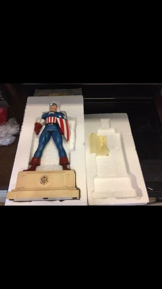 MARVEL CAPTAIN AMERICA PAINTED STATUE BY RANDY BOWEN,  LIMITED 293 OF 2000 Low 2