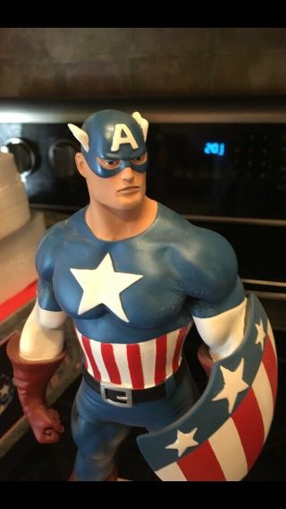 MARVEL CAPTAIN AMERICA PAINTED STATUE BY RANDY BOWEN,  LIMITED 293 OF 2000 Low 7