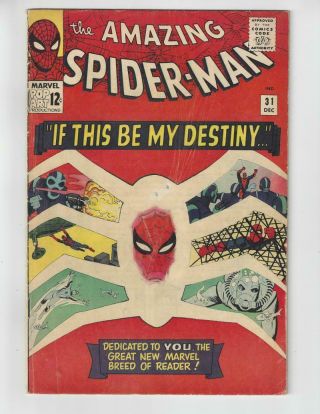 The Spider - Man 31/marvel Comic Book/1st Gwen Stacy/restored Vg -