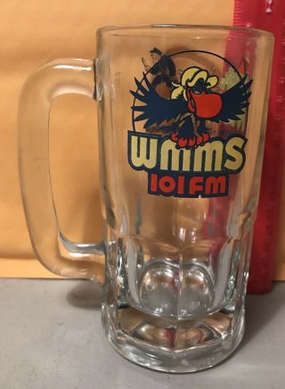 Vintage Wmms 100.  7 Fm Radio Station Promo Beer Mug,  Jeff And Flash 