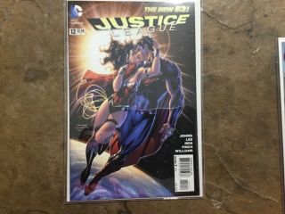 Dc 52 Justice League 12 Superman Wonder Woman Kiss Variant Cover Jim Lee