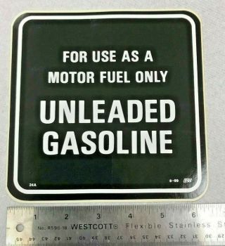 Vintage Black Gas Pump Decal Gasoline For Use As A Motor Fuel Only