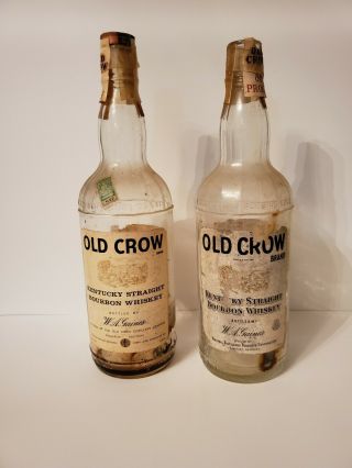 Antique Old Crow Whiskey Bottles