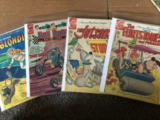 Charlton Comic - Flintstones,  Jetsons,  Blondie,  Hot Rod And Race Cars.  1970’s
