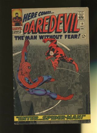 Daredevil 16 Gd/vg 3.  0 1 Book Marvel,  1st Masked Marauder Spider - Man 1966