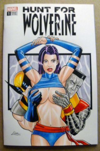 Hunt For Wolverine 1 Sketch Cover Art Psylocke Colossus