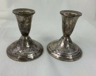 Vintage Sterling Silver Duchin Creation Candlestick Candle Holders Weighted 4 " E