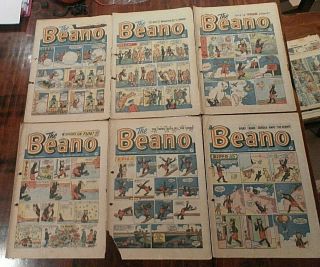 6 Early Beano Comics Issues No 1017 - 1021 - 1023 Jan 13th - Feb 24th 1962