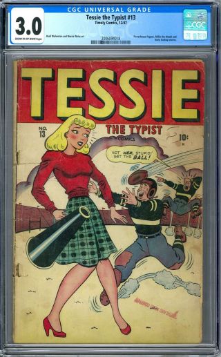 Tessie The Typist 13 Cgc 3.  0 (c - Ow) Basil Wolverton