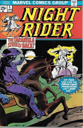Night Rider Comic Book 5,  Marvel Comics 1975 Very Fine,