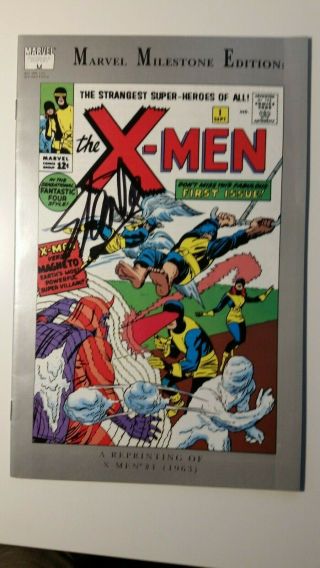 X - Men 1 Marvel Milestone Edition Ss Signed By Stan Lee Nm Comic Key Reprint