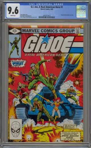 G.  I.  Joe,  A Real American Hero 1 (1982) Marvel Comic Book Cgc 9.  6 White Pages