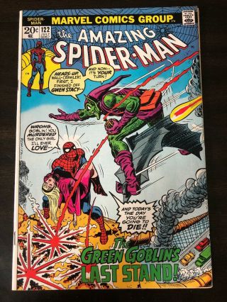 Spider - Man 122 Death Of Green Goblin Marvel Comics Vf