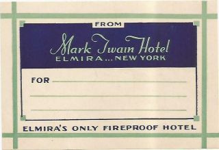Hotel Mark Twain Luggage York Label (elmira)