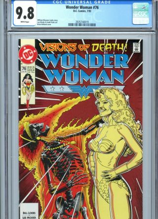 Wonder Woman 76 Cgc 9.  8 White Pages Bolland Cover Dc Comics 1993