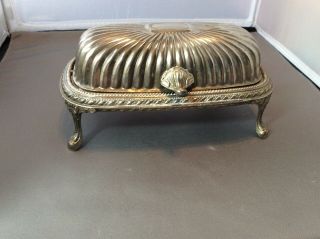 Vintage Silver Plate Covered Butter Dish