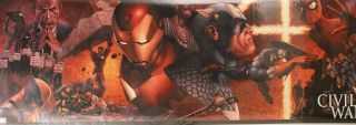 Marvel Comics 2006 Civil War Panoramic Poster Signed By Steve Mcniven 55 X 22