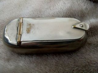 Antique Silver Plated Pocket Lozenge Ashtray - Spitoon Snuff Vesta Stash Box