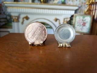 Vintage Dollhouse Miniature Sterling Silver Plate Marked With Crown