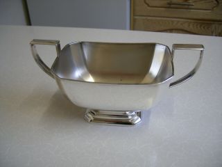 Vintage Art Deco Style Silver Plated Sugar Bowl (2134)