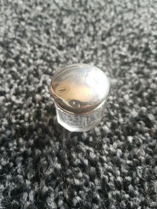 Antique Silver And Glass Pill Box