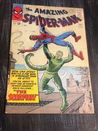 The Spider - Man 20 Ditko,  Goldberg & Rosen Cover Pr (jan 1965,  Marvel)