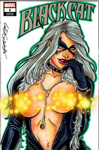 Black Cat Art Sketch Cover Pinup By Goblin Grimm