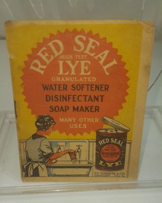 1930 Red Seal Lye Water Softener Disinfectant Soap Maker Advertising Booklet