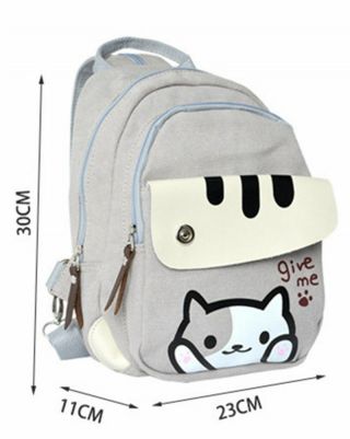 Neko Atsume ねこあつめ Cat Student School Backpack Kawaii Shoulder Messenger Bag