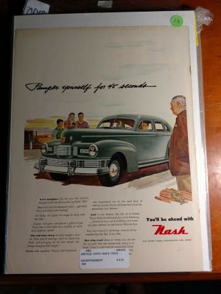 Vintage Nash Automobile Print Ad Pamper Yourself For 45 Seconds
