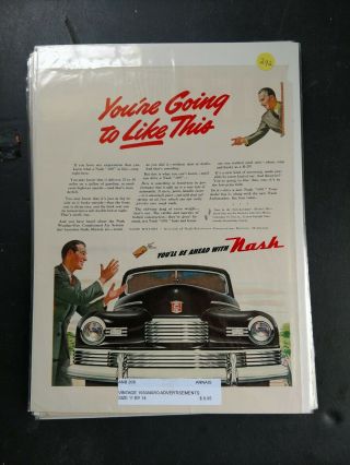 Vintage Nash Automobile Print Ad You 