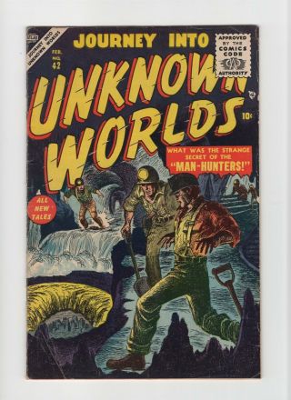 Journey Into Unknown Worlds 42 Vintage Marvel Atlas Comic Pre - Hero Horror 10c
