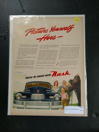 Vintage Nash Automobile Print Ad Picture Yourself Here