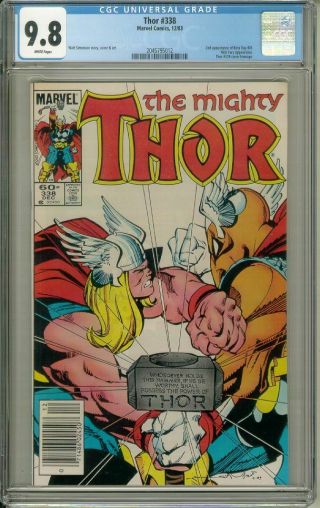 Thor 338 (newsstand Edition) Cgc Graded 9.  8 Beta Ray Bill White Pages