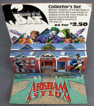 1992 Batman Shadow Of The Bat Cardboard Pop - Up Arkham Asylum Penguin Catwoman