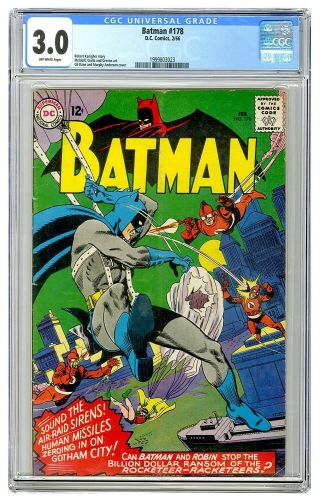 Batman 178 Cgc 3.  0 Vintage Dc Comic Gil Kane & Murphy Anderson Cover Art