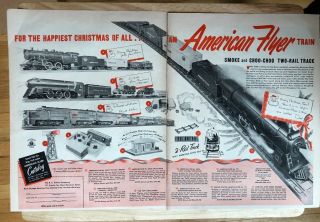 Print Ad 1950 American Flyer Toy Trains 2 - Rail Track 2 Page