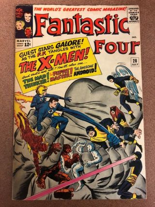 Marvel Silver Age Fantastic Four 28 Vs X - Men Fine Stan Lee Jack Kirby