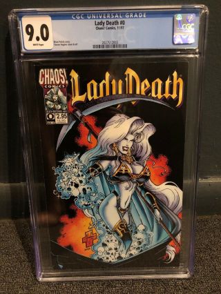 Lady Death (1997) 0 Death Becomes Her Chaos Comics.  Graded 9.  0 Vf/nm