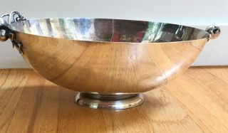 Vintage Webster Wilcox Large Oval Footed Trophy Bowl with Cherry Embellishment 2