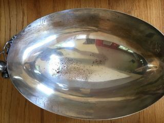 Vintage Webster Wilcox Large Oval Footed Trophy Bowl with Cherry Embellishment 5